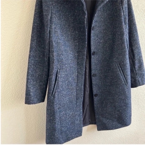 Theory Layti Blue Multi Wool Long Coat - Picture 5 of 8